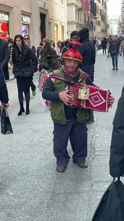 One man band on Via Del Corso in Rome today. #romantic #italy #accordion