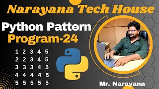 #78:Narayana Tech House|| Python Pattern Program-24|| Mr. Narayana|| 9010607010