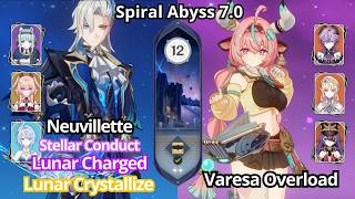 C0 Neuvillette Stellar Lunar Team & C0 Varesa Overload - Spiral Abyss Floor 12 Genshin Impact 7.0