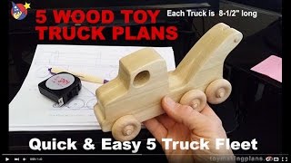 Wood Toy Plans - Quick N Easy 5 Truck Fleet