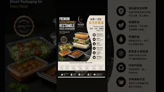 Premium Plastic Disposable Rectangle Food Containers| Ranag Ventures #foodpackaging #singapore #cafe