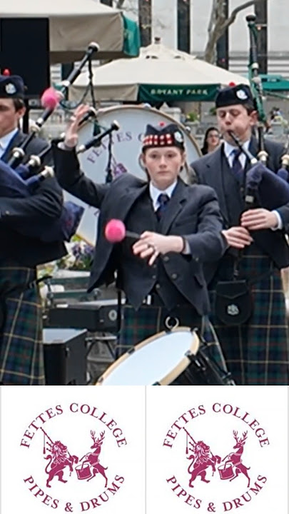 🏴 Shy Smile, Big Drumline Power 🥁🔥 #bagpipes #drums #scottish #tartan #nyc