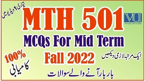 MTH501 Mid Term Past Papers VU | Learn With Nidi
