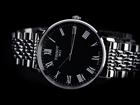 Review đồng hồ Tissot T109.410.11.053.00 nền cọc số la mã tạo cách tân trên nền kính Sapphire.