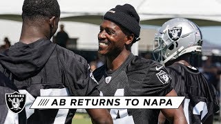 Watch as wide receiver antonio brown returns to training camp in napa,
calif. and meets with the media, teammates fans. visit
https://www.raiders.com for...