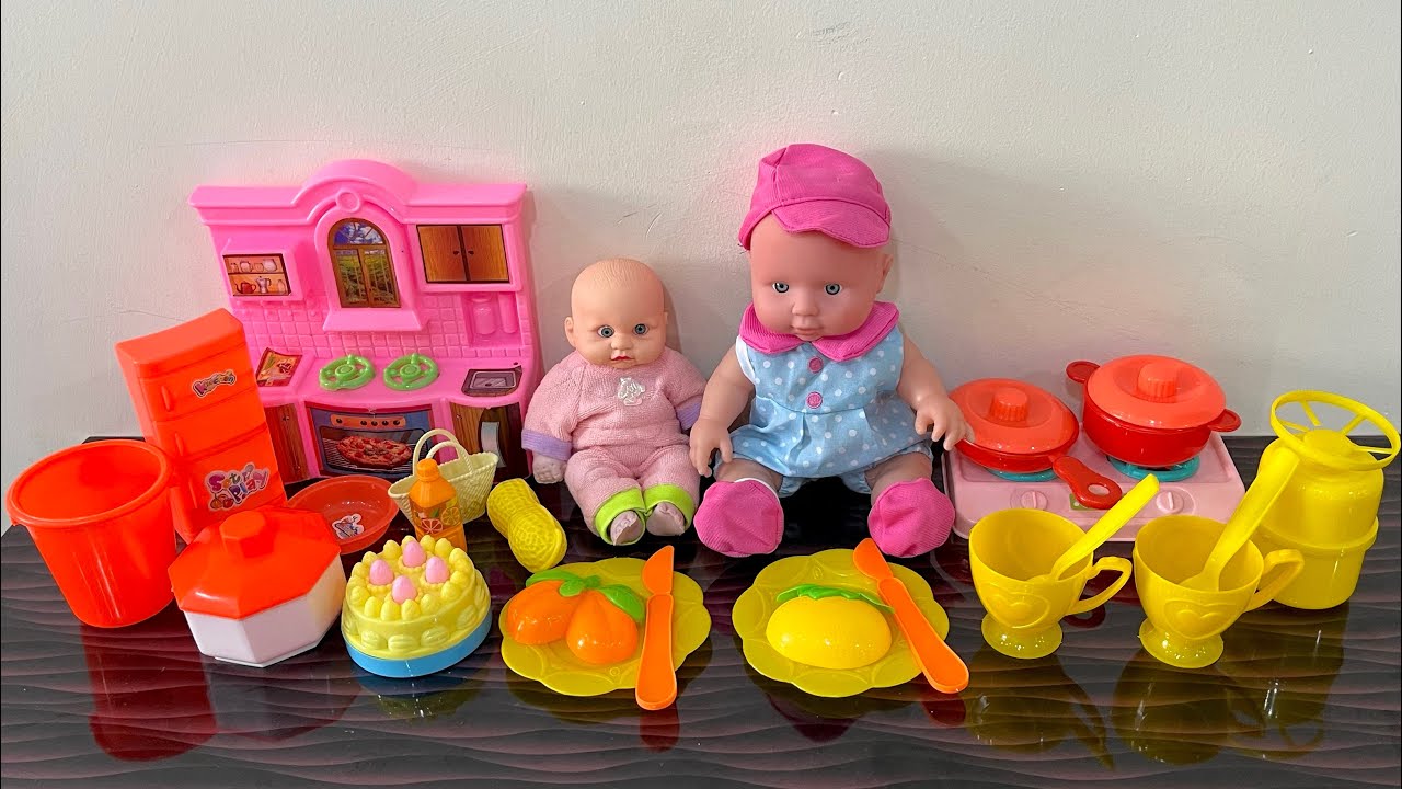 8 Minutes Satisfying with Unboxing Cute Baby Doll Kitchen Set Toys