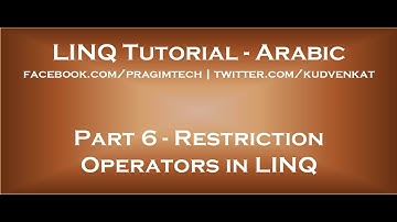 Restriction Operators in LINQ in arabic
