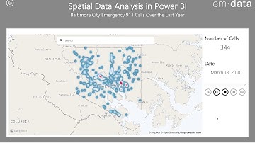Baltimore City 911 Calls w Mapbox Visual in Power BI
