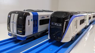 特急電車を走らせよう!E353系あずさと名鉄2000系ミュースカイが一緒に走るよ!踏切やステーションを通るよ!