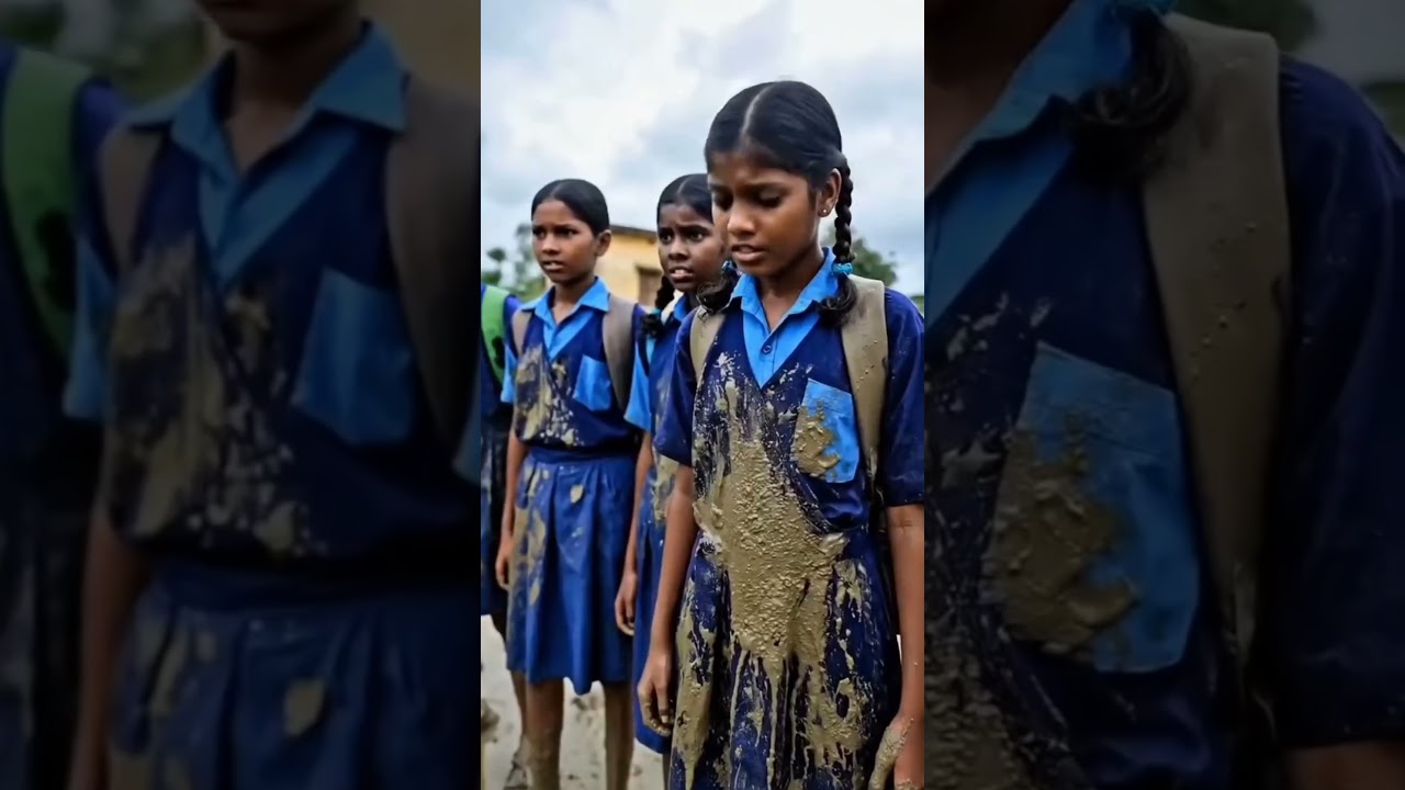 Car made the children dirty with mud. #shortvideo