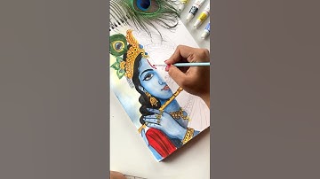 Radha Krishna Drawing ✨🥰 half face #radhakrishna #krishna #art #shorts #youtubeshorts