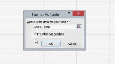 Microsoft Excel: How to Format a Range as a Table