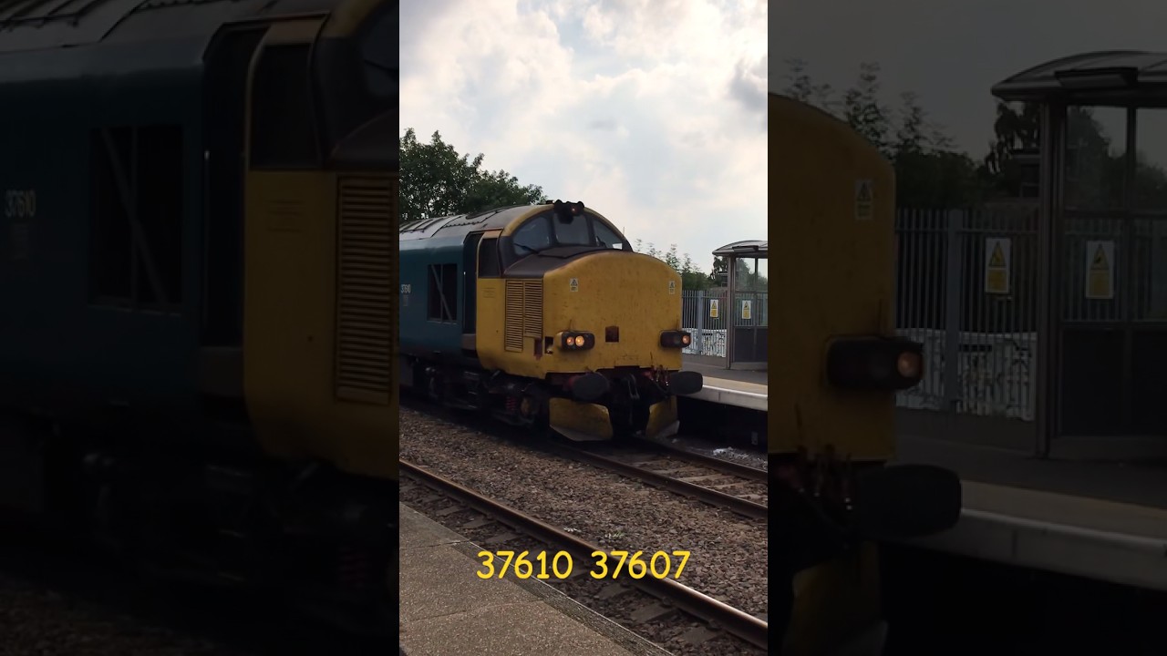 #shorts #Bananas 37610 37607 Colas Rail Network Rail test train Lea ...