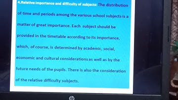 Topic.principles of time table construction