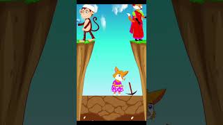 monkey vs fox | cartoon animation foryou rupkothargolpo vairal funny youtubeshorts comedy
