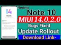 Redmi Note 10 MIUI14 Second Update Rollout Start | Redmi Note 10 MIUI 14.0.2.0 Update Public Rollout