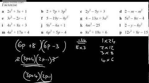GCSE Algebra Harder Factoring Quadratics   Coeffecient not 1