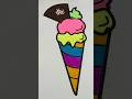 How to draw quickly from sand painting Rainbow Ice Cream 🍨