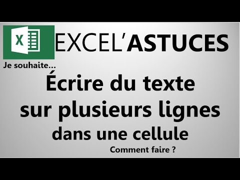 Vidéo: Comment Envelopper Du Texte Dans Une Cellule Dans Excel (Excel)