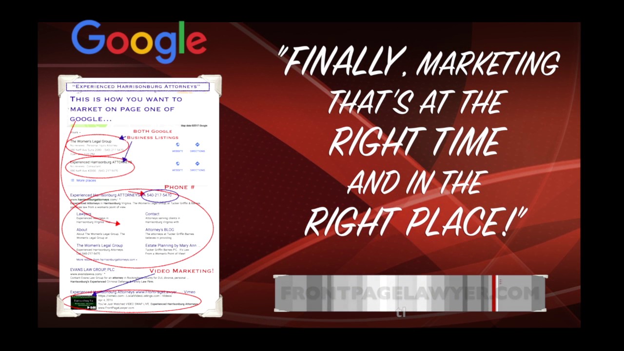 How to Rank your Website Front Page Google SEO for Attorneys:  FrontPageLawyers.com