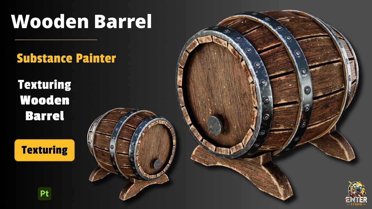 Wooden Barrel Texturing Tutorial in Substance Painter