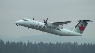 Air Canada Express jazz Dash 8300 cgtat Takeoff Portland Airport pdx