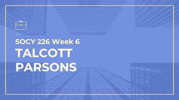 SOCY 226 2020 Parsons I