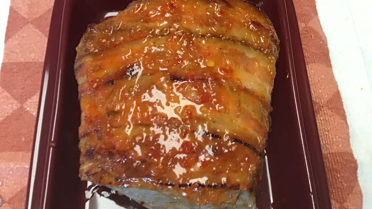 Bacon Wrapped Pepper Jelly Glazed Pork Loin YouTube