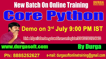 CORE PYTHON Online Training in DURGASOFT