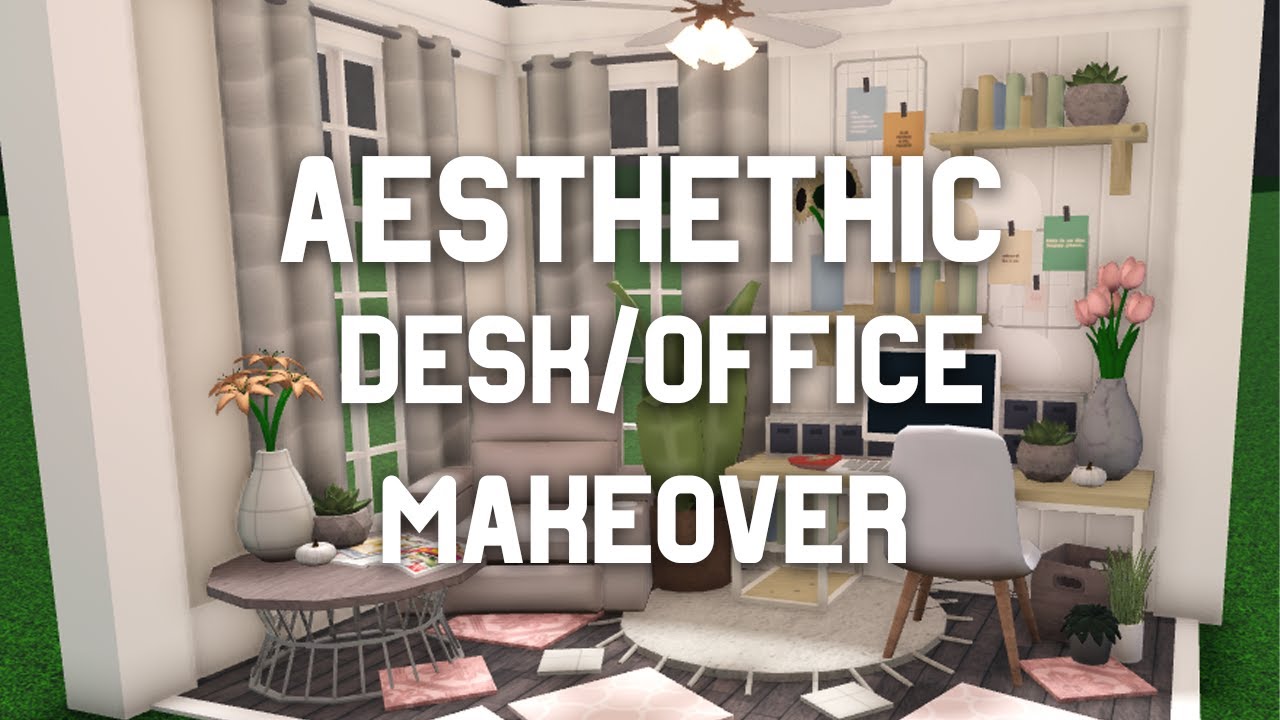 Aesthetic Desk/ Office Makeover, Welcome to Bloxburg