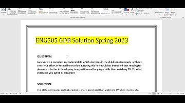 eng505 gdb solution 2023 || Download File in  PDF