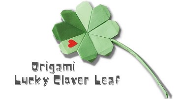 How to make a Lucky Clover Leaf- Easy origami for beginner- Paper craft for kids- Easy Paper flower
