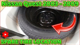 Nissan Quest spare tire location 2003  2009