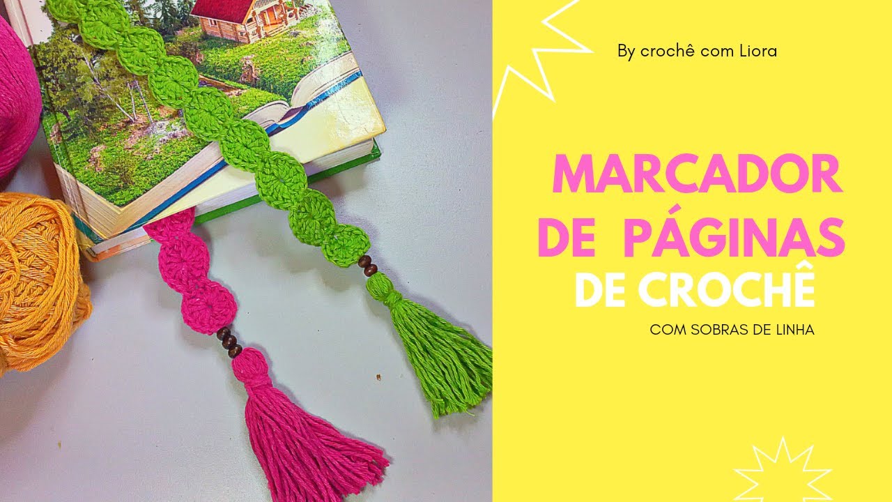 Marcador de páginas de crochê fácil e rápido