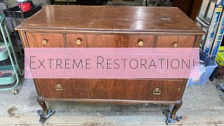 Eco Friendly Restoration of an early 20th century dresser | ECO FRIENDLY CHALLENGE
Hey Guys! Welcome back to another episode of Missflips! Today is a very special day as I am hosting my very first ever CHALLENGE! I have participated in many, and if you are new here, you can see all of my previous flips in my Challenge Flips Playlist
https://youtube.com/playlist?list=PLlBylQt_E4LnZf9nWvU8EbTJTx7hTKJ9u
But I have never hosted one so here we are!! Being eco friendly is something that I always strive to be. Our planet is the most important thing because without it, there’s not us. So I do my best to spread the love of being eco friendly and encourage you guys to do the same.
In this challenge, the goal is to do a flip using as many eco friendly techniques as you possibly can. The winner will be judged on not only the creativity of their flips, but also on their creative eco friendly solutions and how many elements they use. Don’t forget to go watch all the other amazing artists participating!
ECO FRIENDLY CHALLENGE PLAYLIST: https://youtube.com/playlist?list=PLlBylQt_E4LnufOsi9mpZ-VTCDfSKleKv
Thank you so much for watching and I hope you enjoyed this video!
As usual, stay flippin!
MissFlips
CHAPTERS:
0:00 - Intro
1:02 - Looking over the piece
1:59 - Prepping for Sanding
2:25 - How restoring is more eco friendly
3:22 - Filling holes with dowels
3:55 - Eco friendly cleaning method
4:42 - Removing gunk with heat gun
6:20 - Veneer repair
7:29 - Sanding
10:56 - Hand Sanding
11:07 - Corner sanding with card scraper
11:33 - Detail sanding with wood whittling kit
12:20 - Making wood filler
13:02 - Structural repairs
13:58 - Applying Wax finish
15:49 - Replacing Backing
16:25 - Cleaning Hardware
18:50 - The Big Reveal
WAYS TO SUPPORT MISSFLIPS:
Buy me a pizza cuz I don’t drink coffee :) https://www.buymeacoffee.com/MissFlips
Amazon Wishlist: https://www.amazon.com/hz/wishlist/ls/31Q78D4S33EVP?ref wl_share
MUSIC:
@urboiprairies
https://open.spotify.com/artist/0URlYzfLJA3EBtvIizoMnB?si=k70MfRATSryOMCutfJ40Ng&dl_branch=1
SOCIALS:
Instagram: @TheMissFlips
Facebook: https://www.facebook.com/themissflips
TikTok: @TheMissFlips
Linktree: https://linktr.ee/themissflips
My Etsy Shop: https://www.etsy.com/shop/TheMissFlips?ref=seller-platform-mcnav
LET’S TALK MONEY:
Price of the Piece: $50
Total Spent: $75
Listing Price: $450
Selling Price: To Be Announced
Total Profit: To Be Announced
PRODUCT LIST:
Mask: https://www.homedepot.com/p/3M-Medium-Paint-Project-Respirator-Mask-6211PA1-A/100653900
Sander: https://www.homedepot.com/p/DEWALT-3-Amp-Corded-5-in-Variable-Speed-Random-Orbital-Sander-DWE6423/311528803
Spongy Sanding Pads: https://www.amazon.com/dp/B09FPCNQCV?ref cm_sw_r_cp_ud_dp_NX06SXEQRAGY522E7KZM
Reusable Sand Paper: https://www.homedepot.com/p/DIABLO-5-in-SandNet-Coated-Assorted-Disc-50-Pack-DND050ASTH50P/311196042?MERCH=REC searchViewed NA 311196042 N
Wood Whittling Kit: https://www.hobbylobby.com/Crafts-Hobbies/Wood-Crafting/Hardware-Tools/Wood-Carving-Kit/p/81023426
Card Scrapers: https://www.amazon.com/gp/product/B094Q2N5VS/ref=ppx_yo_dt_b_asin_image_o04_s00?ie=UTF8&psc=1
Quenching Balm Sealer: https://www.melangepaints.com/shop/p/boardandboot
Drill: https://www.lowes.com/pd/CRAFTSMAN-20V-MAX-Cordless-Drill-Charger-and-2-Batteries-Included-47-PC-Screwdriver-Bit-Set/5000284833
Heat Gun: https://www.homedepot.com/p/Milwaukee-11-6-Amp-120-Volt-Dual-Temperature-Heat-Gun-8975-6/100011623
Table Saw: https://www.doitbest.com/shop/power-tools-and-accessories/stationary-and-bench-top-power-tools/bench-top-power-tools/table-saw/92263-skil-15a-10-in-jobsite-table-saw-with-integrated-folding-stand?SKU=396943
Shop vac: https://www.homedepot.com/p/RIDGID-6-Gal-3-5-Peak-HP-NXT-Wet-Dry-Shop-Vacuum-with-Filter-Hose-and-Accessories-HD06001/306256721
Glue Syringes: https://amzn.to/3HA8fgw Eco Friendly Restoration of an early 20th century dresser | ECO FRIENDLY CHALLENGE