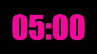 5-Minute Pink Countdown Timer with Black Background | Workout, Cooking, Productivity Timer