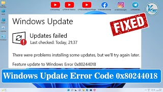✅ How To Fix Windows Update Error Code 0x80244018