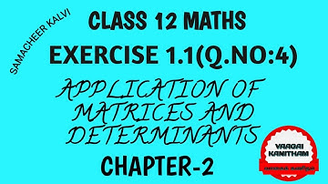 Class12 Maths Ex1.1(Qno:4) Application of matrices and determinants chapter2#sbo#sbotvm#workfromhome
