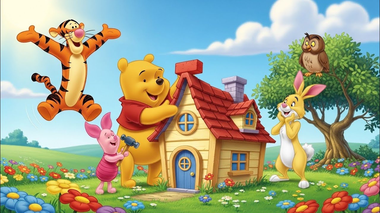 Pooh Bear Builds a Home with Friends 🐻🏡 | Moral Poem for Kids