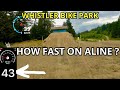 Speedometer on full aline and midlower freight train lap whistler bike park