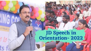 JD Laxminarayana  Speech Part-1 || Orientation Programme 2022 || NRCM