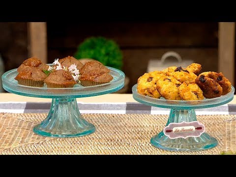 Galletas de avena y muffins de chocolate y dulce de leche