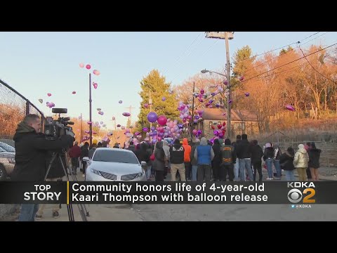 Family, friends come together for balloon release to honor 4-year-old Kaari Thompson