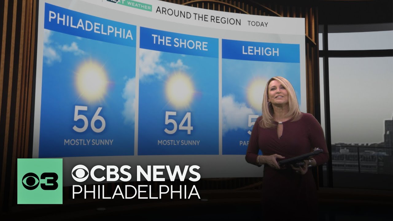 Sunny and breezy Sunday around Philadelphia, chasing temps near 70 this week