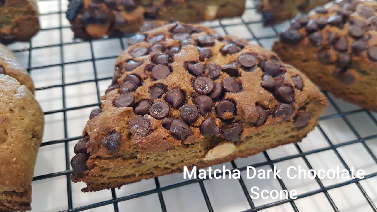 다이어트베이킹|No❗밀가루,설탕! 말차초코칩스콘!머드스콘 St 다이어트빵,다이어트빵만들기,Matcha Dark Chocolate  Scone - Youtube
