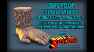 Mudbox 2023 Speedsculpt Ape Foot using Mudkit 1.4.0