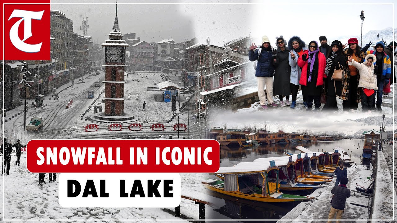 Snowfall in iconic Dal Lake in Srinagar enthralls tourists