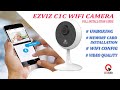 ezviz c1c Wifi camera setup unboxing, mobile app wifi configuration, memory card installation