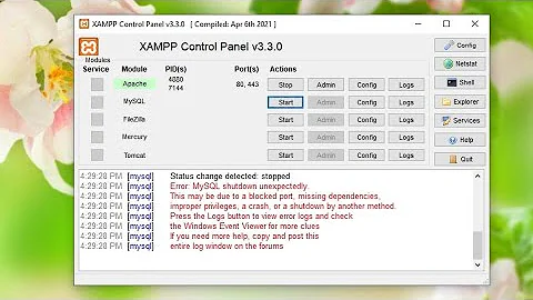 How to Fixed Error, MYSQL shutdown unexpectedly, This may be due to a blocked port,