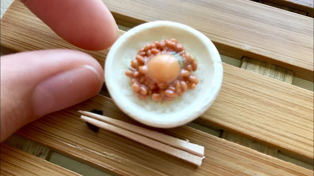 ミニチュア納豆ご飯の作り方 【フェイクフード】 - YouTube